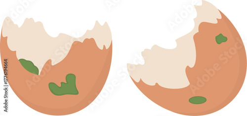 Organic Waste Illustration of Two Cracked Eggshells
