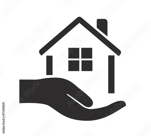 House in Hand Real Estate Care Icon