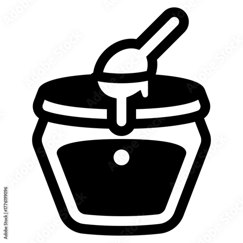 honey jar with spoon icon
