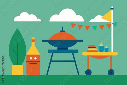 BBQ Outdoor Party Food Background