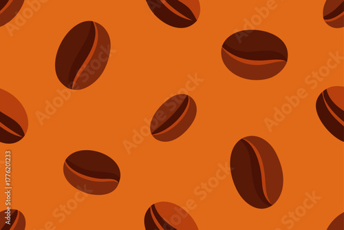 Coffee Bean Pattern Seamless Background