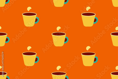 Coffee Cups Repeating Background Design