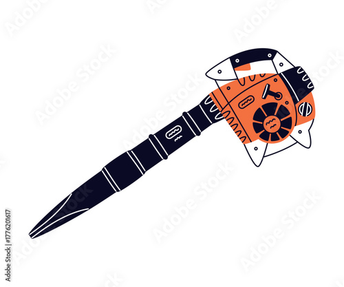 Petrol Hand Tool and Equipment for Repair Work Vector Illustration