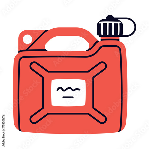 Gasoline and Fuel Bottle for Carrying Petrol Vector Illustration