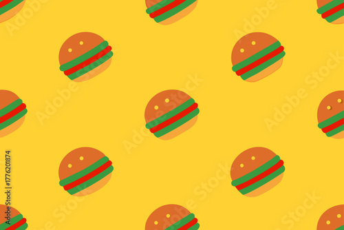 Gourmet Burger Pattern Background Design