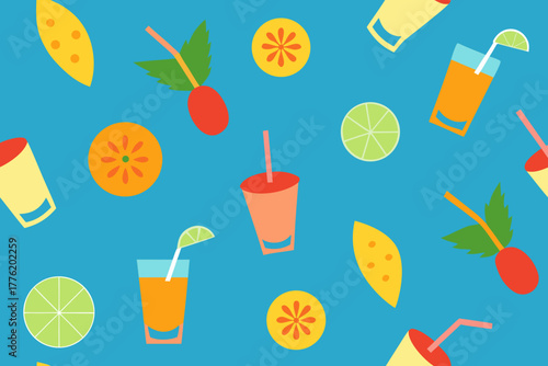 Summer Drink Pattern Background Art