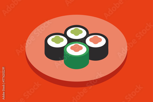 sushi platter vector background