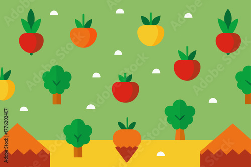 veggie garden seamless background