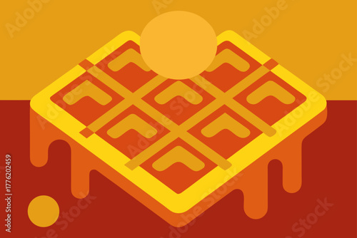 waffles and syrup background