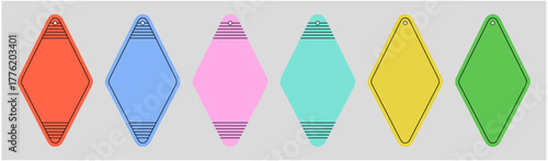 Retro Motel Keychain Vector Set, Vintage Hotel Key Tag Collection