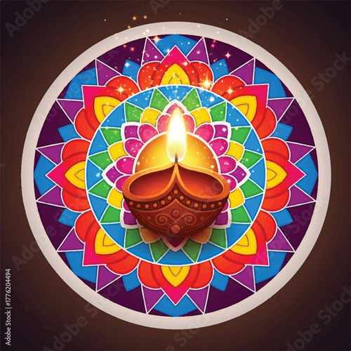 hindu om symbol on red background
