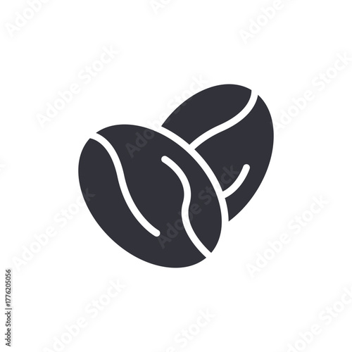Pair of Coffee Beans Simple Vector Illustration