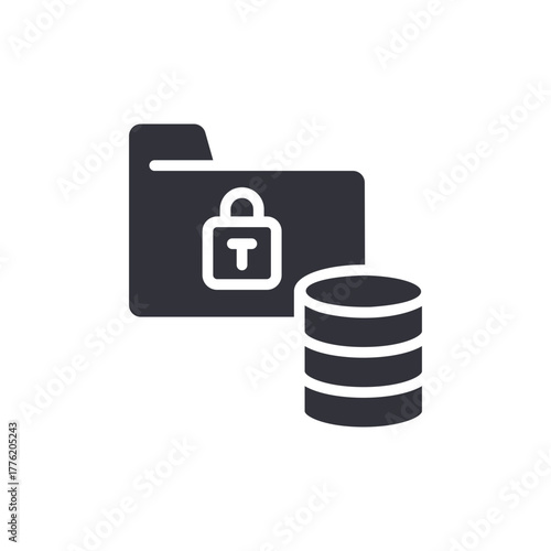 Secured Folder With Database Icon For File Protection