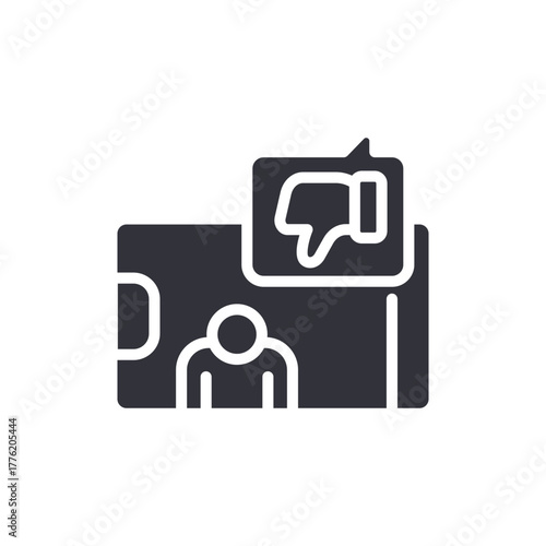 Online Review Thumb Down Feedback Icon Concept Design