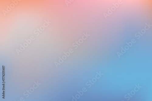 Nude soft sky abstract neutral gradient background. Fluffy cloud vibrant pastel sunset. Blurred light and pale backdrop.
