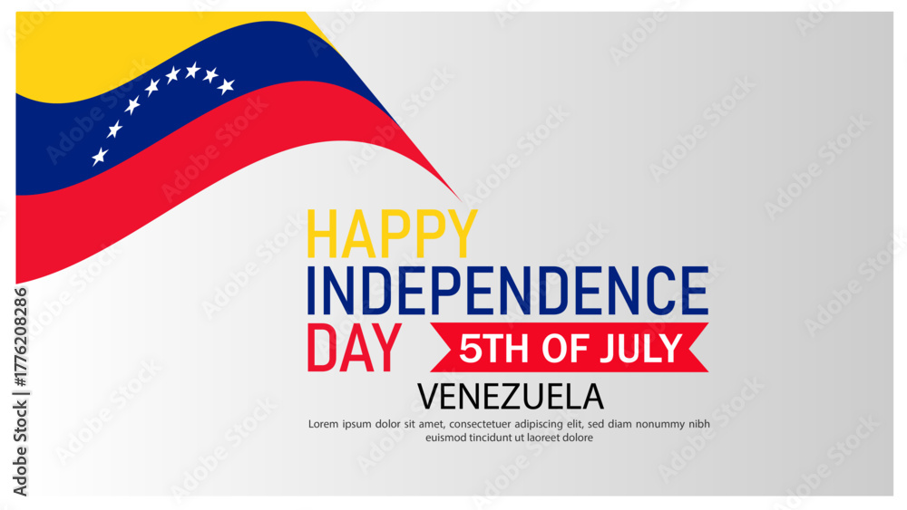 Fototapeta premium Venezuela Independence Day celebration with national flag