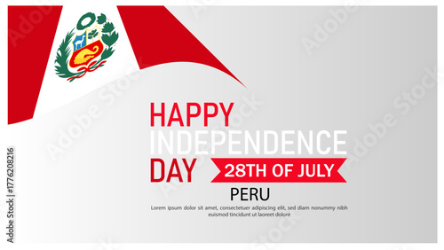 Peru Independence Day celebration with national flag