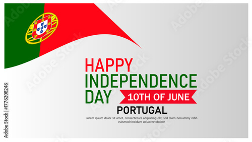 Portugal Independence Day celebration with national flag
