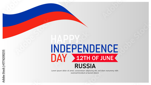 Russia Independence Day celebration with national flag