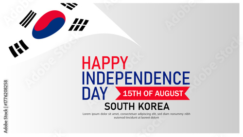 South Korea Independence Day celebration with national flag
