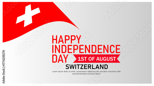 Switzerland Independence Day celebration with national flag