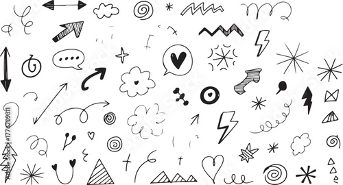 Hand drawn vector seamless pattern with alphabet letters and numbers set for school design and wallpaper illustration collection