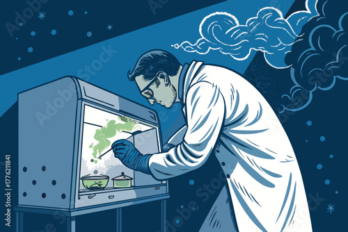 Scientist prepares nanoparticle sample in lab.