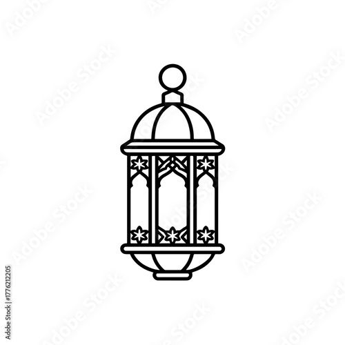 Wallpaper Mural Classic arabic lantern outline, Ramadan decorative lamp Torontodigital.ca