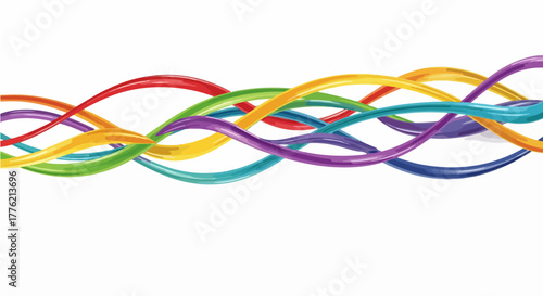 abstract background made of colorful ribbons