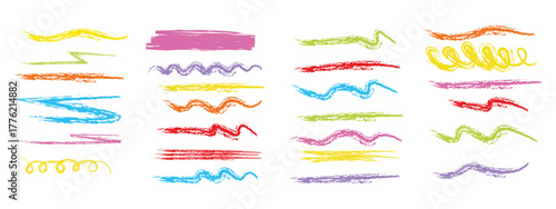 Crayon brush color pencil underline icon vector. Crayon pencil line chalk highlight stroke symbol. vector illustration.