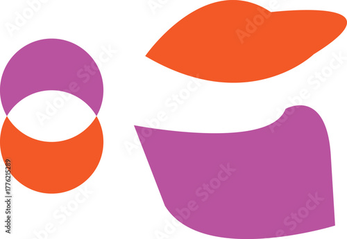 Abstract Orange Circle Element on White Background Minimalist Design Concept Illustration