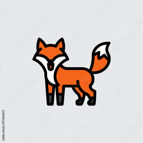 Fox outline standing on hind legs with open mouth – Great for storytelling or mascot illustration