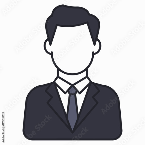 Businessperson avatar icon with suit and tie – Perfect for professional branding, career visuals, or HR design content