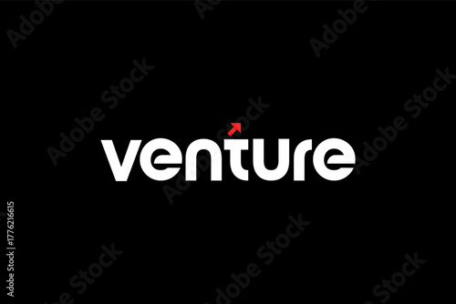 word venture. rounded modern geometric circular minimalist clean alphabet font. lowercase bold typography vector illustration design