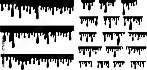 Set of illustrations of paint splashes. Design element for emblem, sign, badge. Vector paint splashes image