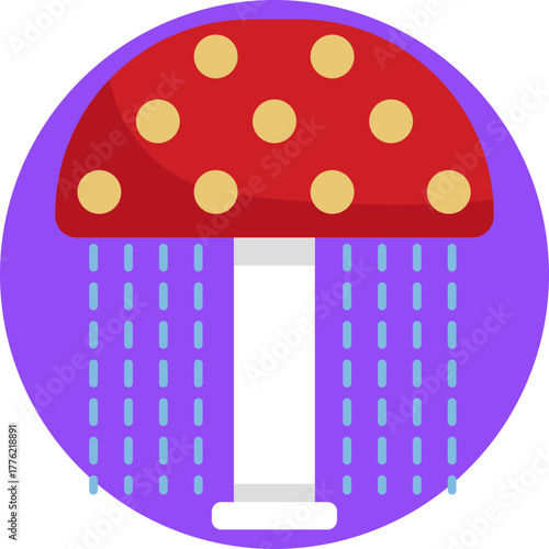 A large mushroom-shaped water feature that sprays water from the top.