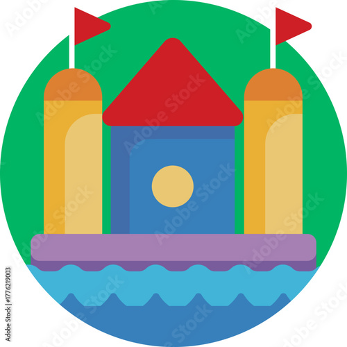 Inflatable Fun: A colorful, air-filled castle where kids can jump, bounce, and play safely.