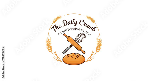 Bakery Company and Pastry Shop Branding Design - Cake Shop Logo Vector – Bakery Homemade Bread Label and Dessert