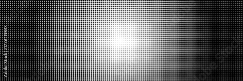 Dotted halftone gradient texture. Vanishing polka dot background. Repeating dots gradation pattern background. Black fading comic pop art overlay backdrop. Halftone raster effect wallpaper. Vector