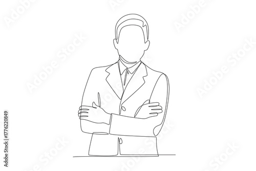 Business leader concept one-line drawing