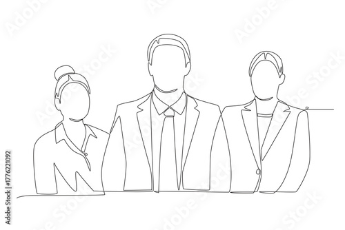 Business leader concept one-line drawing