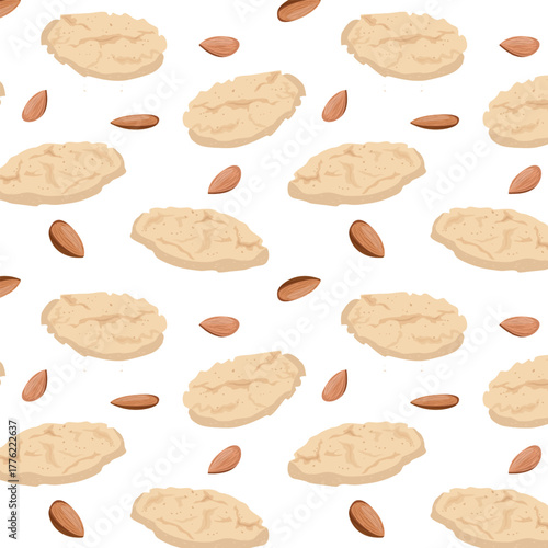 Seamless pattern almond cookies
