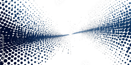 Wallpaper Mural Abstract blue dot halftone vector pattern design with gradient circles wallpaper texture illustration Torontodigital.ca