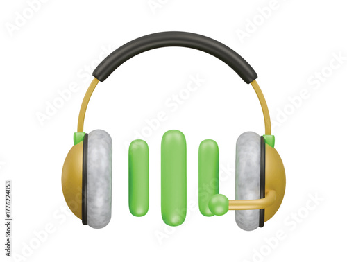 headset icon 3d illustration render