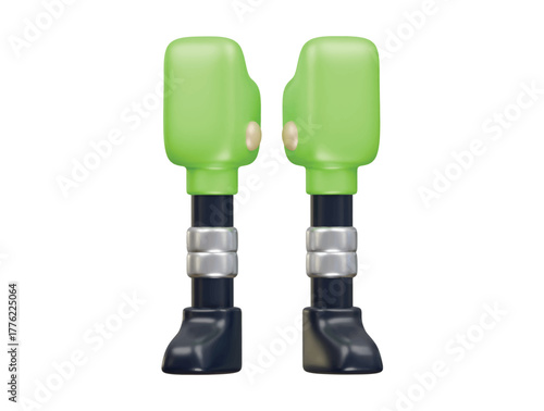 robotic leg icon 3d illustration render