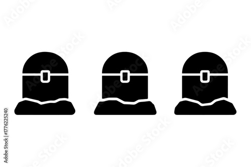 Treasure chests sitting on sandy ground, surrounded by adventure and mystery at a coastal setting