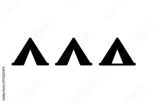 Unique geometric shapes displayed in a minimalist design on a white background