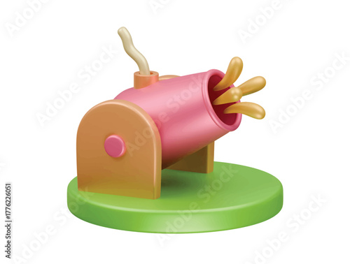 circus cannon icon 3d illustration render