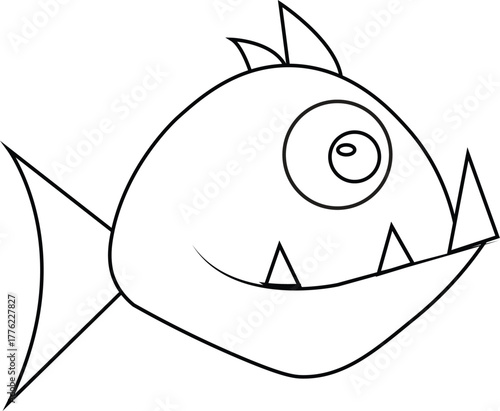 vector illustration of a cartoon fish
