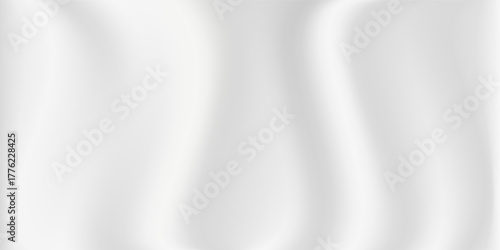 Smooth elegant white silk vector or satin luxury cloth texture background. White gray satin texture that is white silver fabric silk background. Soft shiny creased satin fabric folding texture. Vector